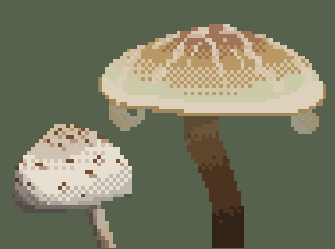 A couple of pixel mushrooms inspired from my trip around Taiwan